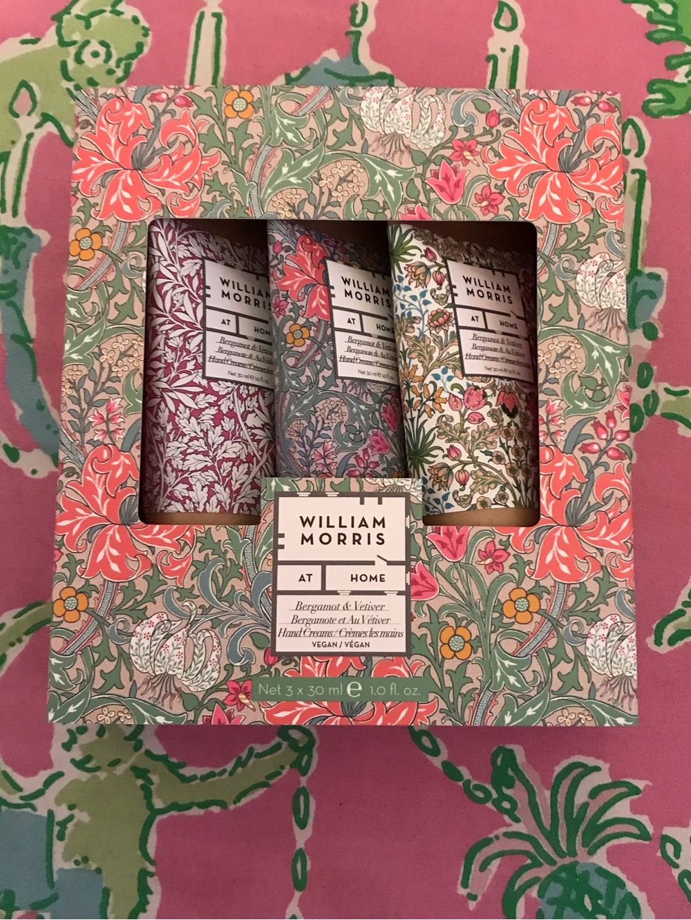 William Morris set of 3 Vegan Hand Creams bergamot & vetiver